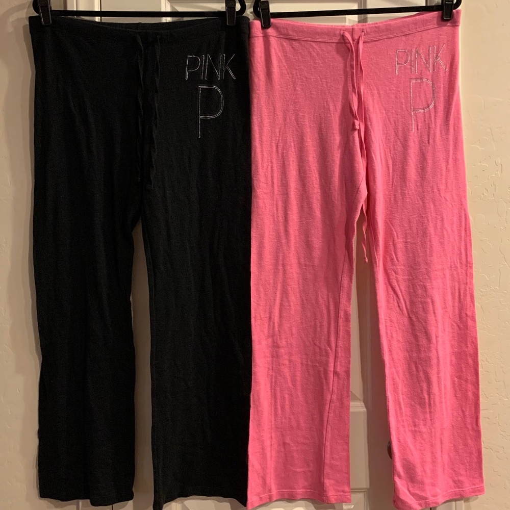 VICTORIA'S SECRET PINK Sz LARGE Drawstring Sleepwear Lounge Pants Pajama Bottom